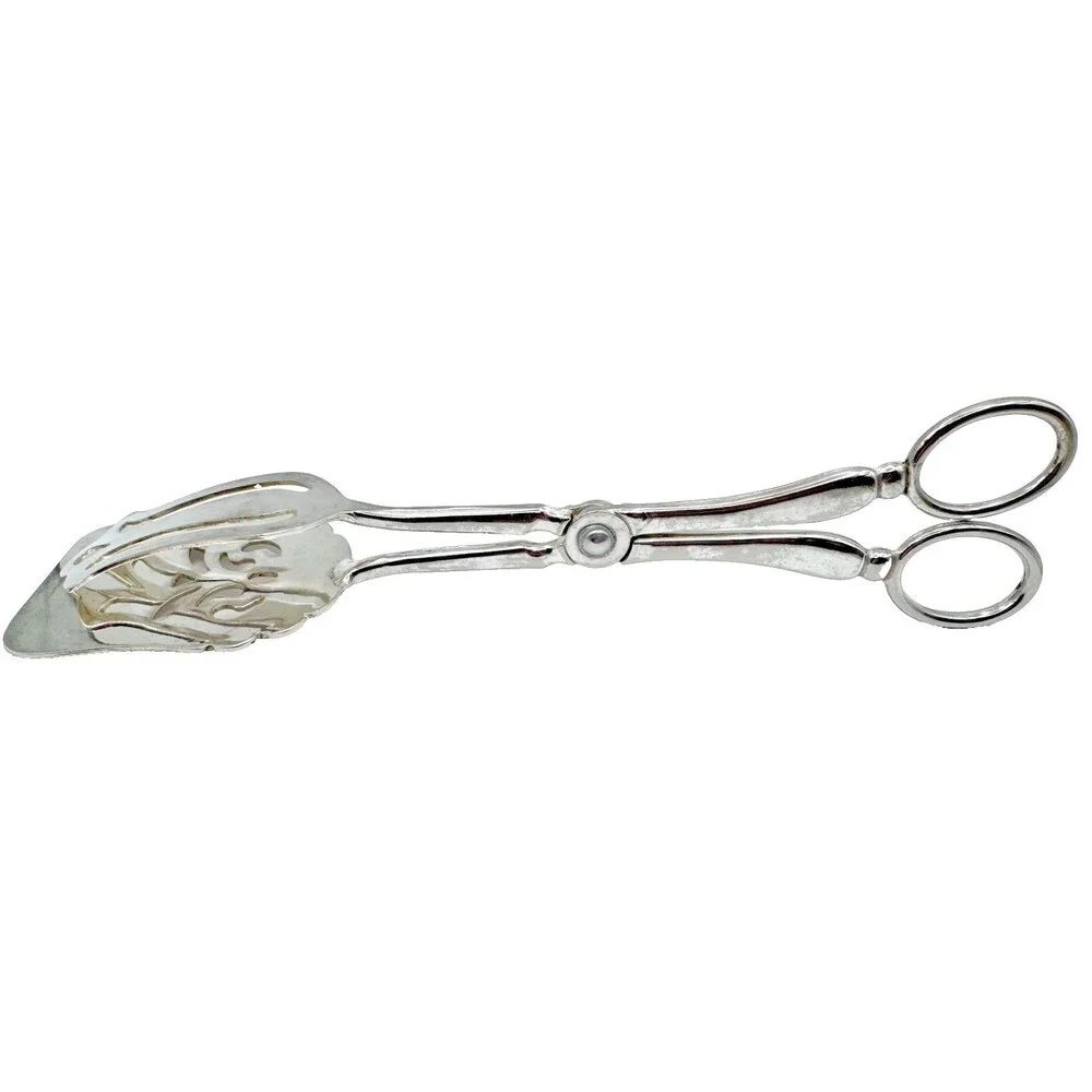 Vintage Leonard Silver Plated Cake Tongs Made in Italy Confection  Silverware
